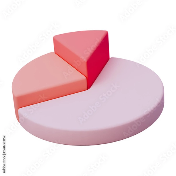 Obraz Pink and soft pink chart business presentation 3d icon