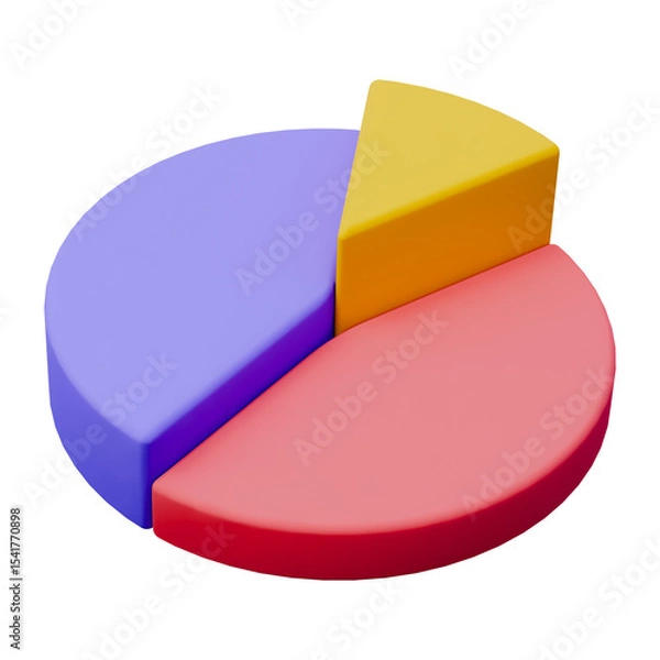 Obraz Purple yellow and pink chart business presentation 3d icon