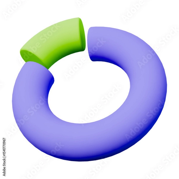 Obraz Green and purple chart business presentation 3d icon