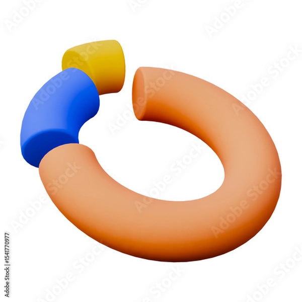 Obraz Blue orange and yellow chart business presentation 3d icon