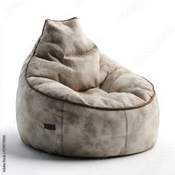 Obraz Cozy Fabric Lounge Furniture: Versatile Soft Cushioned Bean Bag for Modern Relaxation