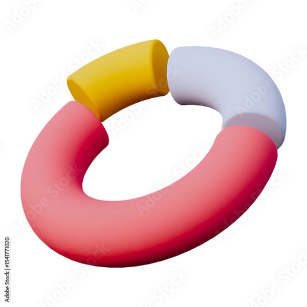 Obraz Pink silver and yellow chart business presentation 3d icon