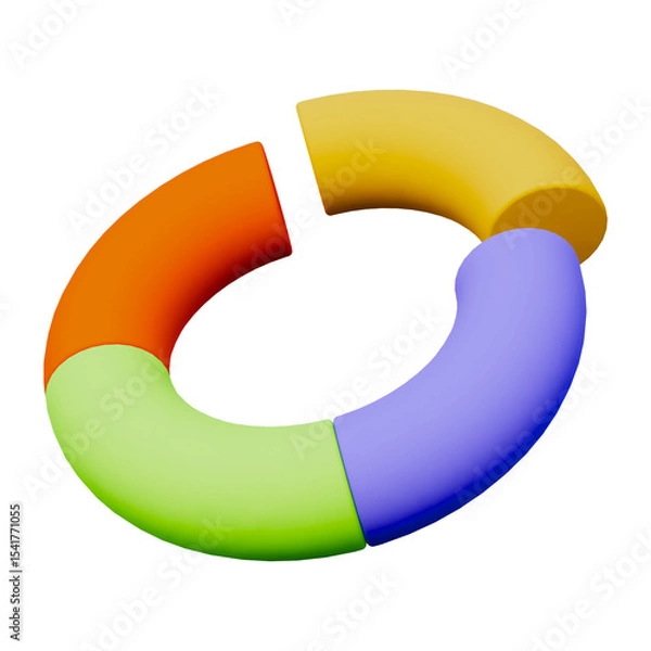 Fototapeta Colorful chart business presentation 3d icon