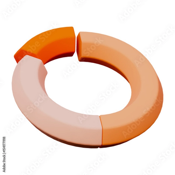 Fototapeta Orange and soft orange chart business presentation 3d icon