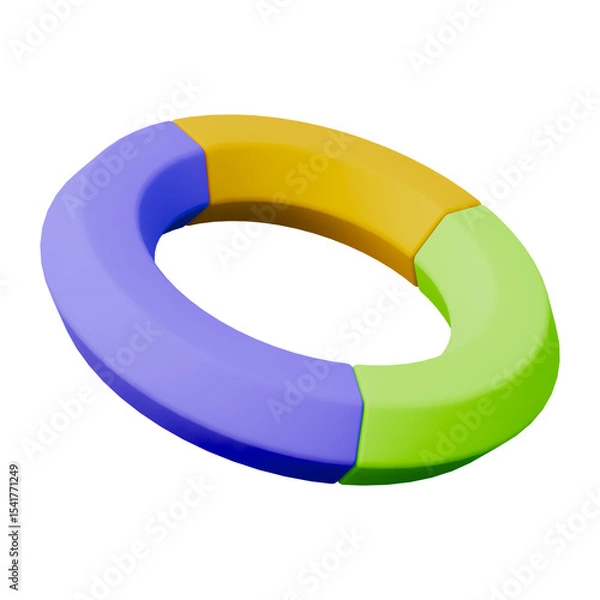 Obraz Purple green and yellow chart business presentation 3d icon