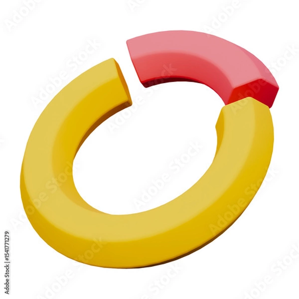 Fototapeta Red and yellow chart business presentation 3d icon
