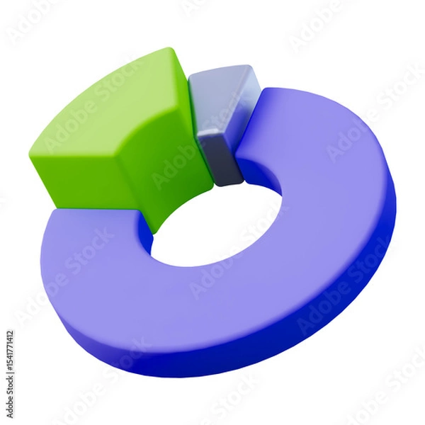 Obraz Purple and green chart business presentation 3d icon