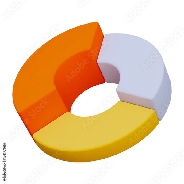 Obraz Orange and yellow chart business presentation 3d icon