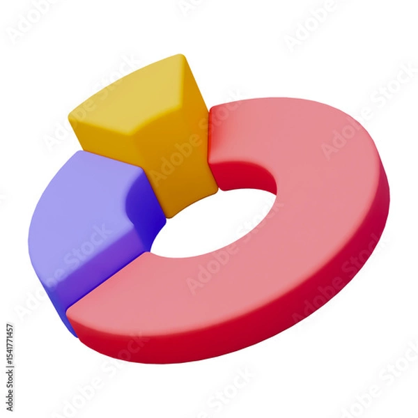 Obraz Purple pink and yellow chart business presentation 3d icon