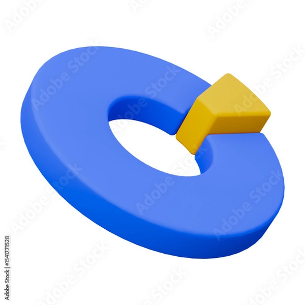 Obraz Blue and yellow chart business presentation 3d icon