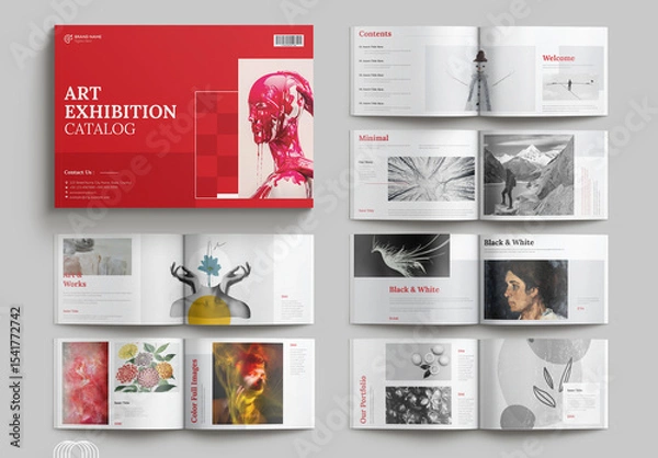Obraz Minimal Art Exhibition Catalog Template Landscape