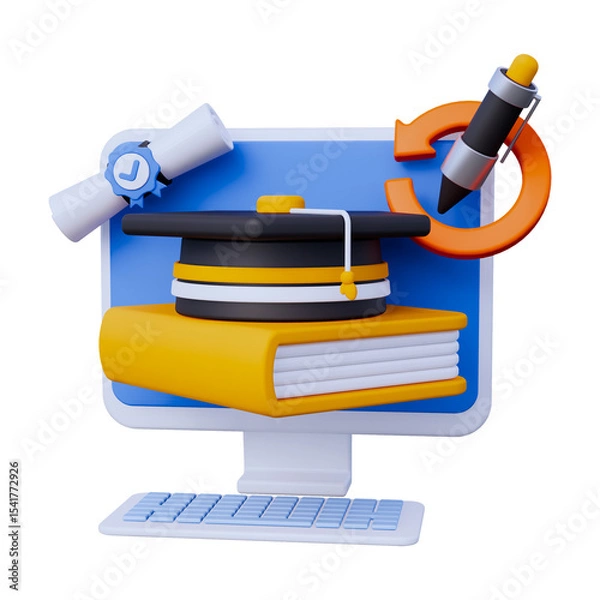 Obraz Thesis Editing and Academic Revision Process 3D Icon