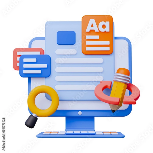 Obraz Creative Copywriting and Content Writing 3D Icon