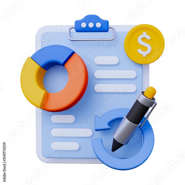 Obraz 3D Business Proposal Document and Idea Icon