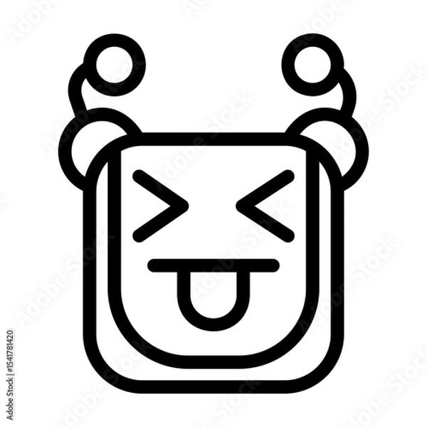 Obraz A collection of icons containing happy, sad, funny, laughing facial expressions in the form of robotic emoji icons