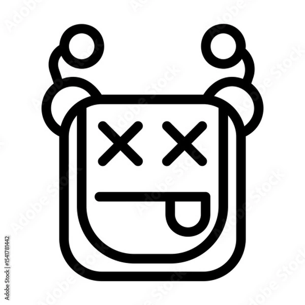 Obraz A collection of icons containing happy, sad, funny, laughing facial expressions in the form of robotic emoji icons