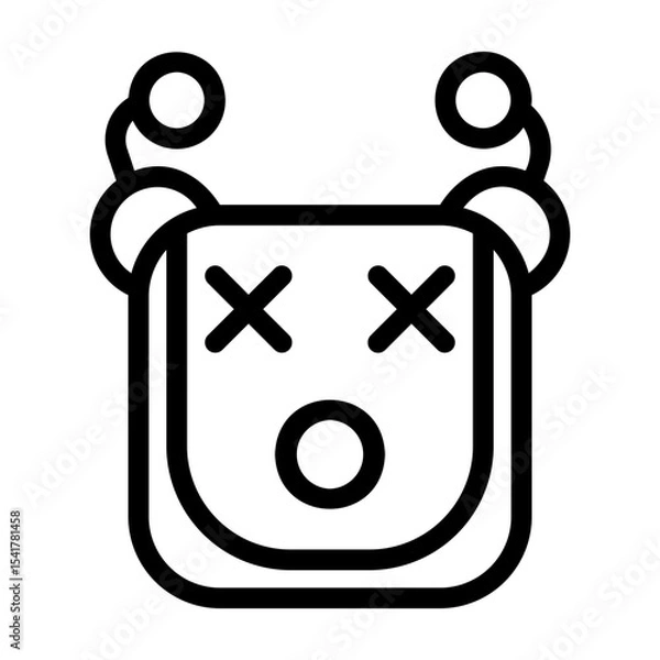 Obraz A collection of icons containing happy, sad, funny, laughing facial expressions in the form of robotic emoji icons