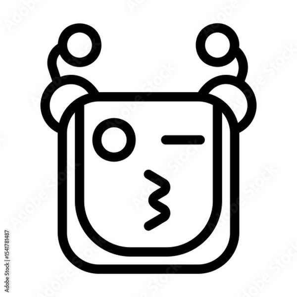 Obraz A collection of icons containing happy, sad, funny, laughing facial expressions in the form of robotic emoji icons