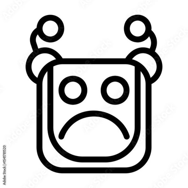 Obraz A collection of icons containing happy, sad, funny, laughing facial expressions in the form of robotic emoji icons