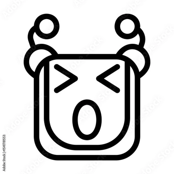 Obraz A collection of icons containing happy, sad, funny, laughing facial expressions in the form of robotic emoji icons