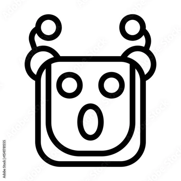 Obraz A collection of icons containing happy, sad, funny, laughing facial expressions in the form of robotic emoji icons
