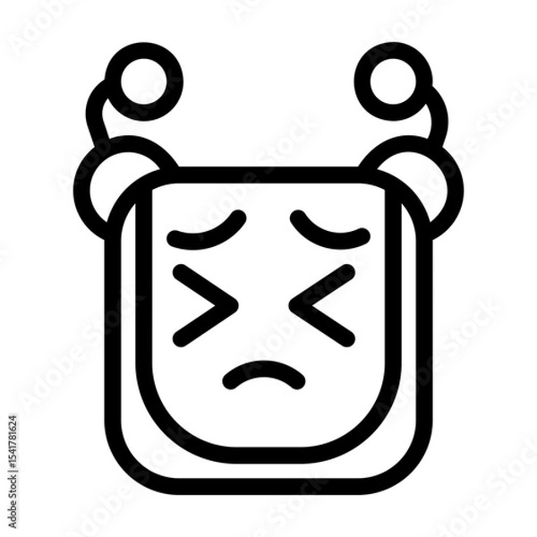 Obraz A collection of icons containing happy, sad, funny, laughing facial expressions in the form of robotic emoji icons