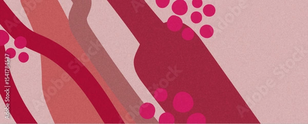 Fototapeta hand-drawn wine design template – banner, card or invitation with retro minimalist background