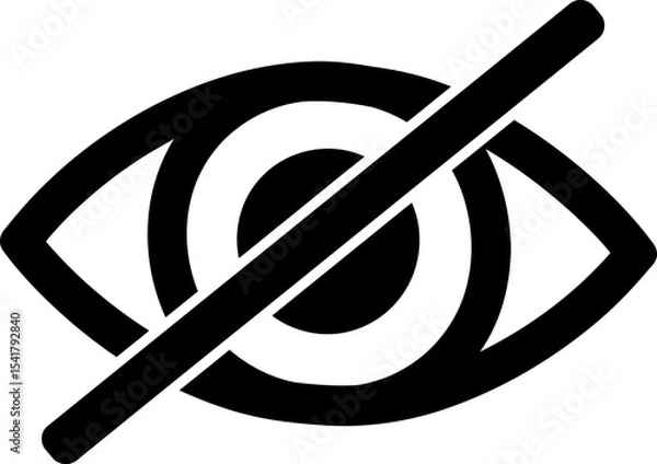 Fototapeta Hidden Eye Slash Icon - Invisible Privacy Symbol

