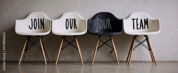 Fototapeta The engaging chairs inviting you to join our team and tour.