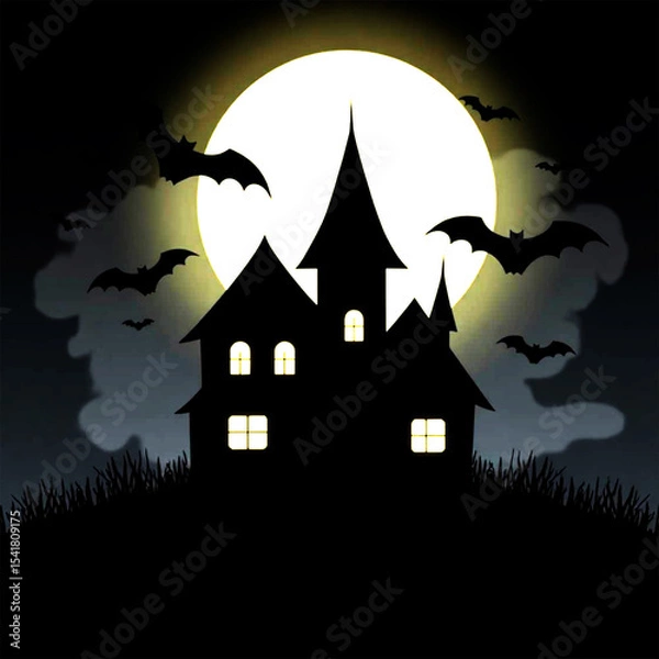 Obraz Colorful  Moonlit  Halloween design background