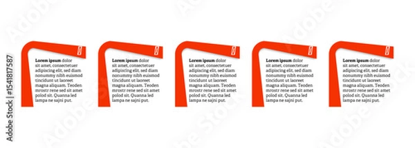 Fototapeta Very simply infographic design with 5 options or steps. Infographics for business concept.