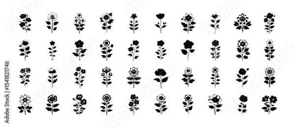 Obraz Flower Silhouette Pack - 40 Design