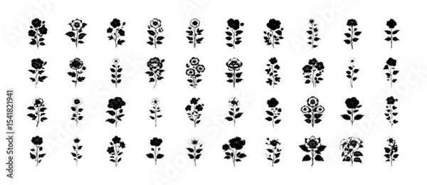 Obraz Flower Silhouette Pack - 40 Design