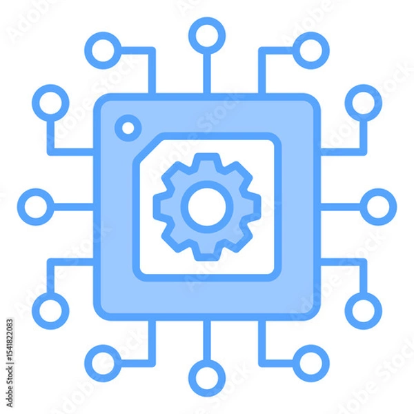 Obraz Chip Blue Icon