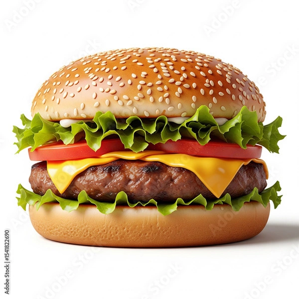 Obraz hamburger isolated on white