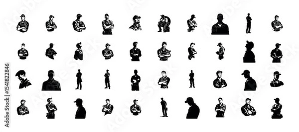 Fototapeta Mechanic Silhouette Pack - 40 Design