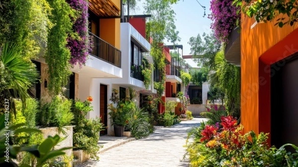 Obraz street full of modern houses