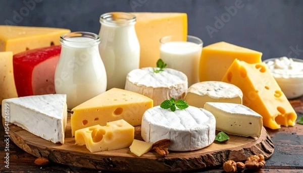 Fototapeta various types of cheese