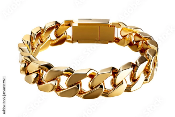 Obraz Stylish gold chain bracelet with sleek design and durable clasp