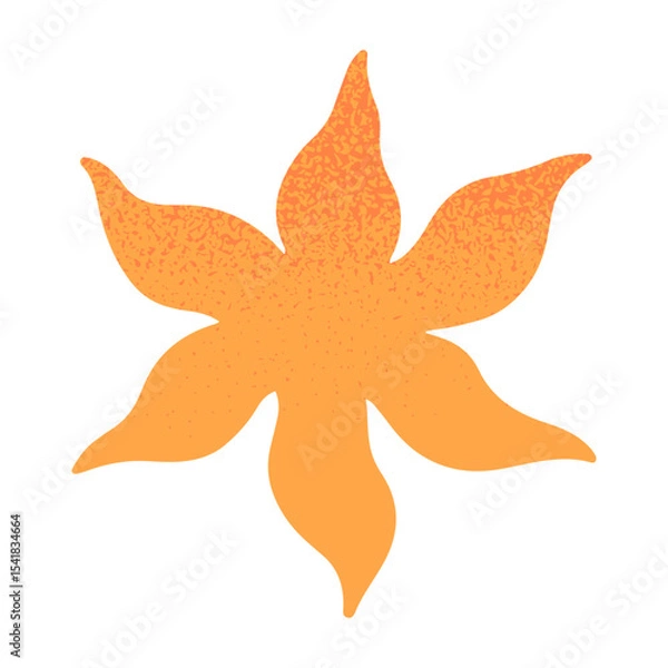 Fototapeta Starfish vector illustration.Nautical marine decor.Hand drawn graphic element in naive simple style for banners,smm,branding,packaging,covers,prints.Retro summer symbol