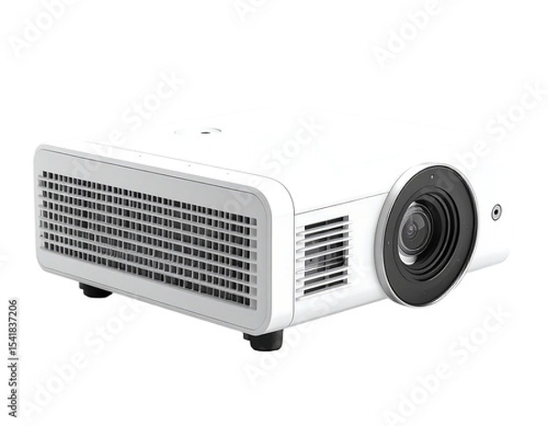 Fototapeta Modern white projector on a plain background