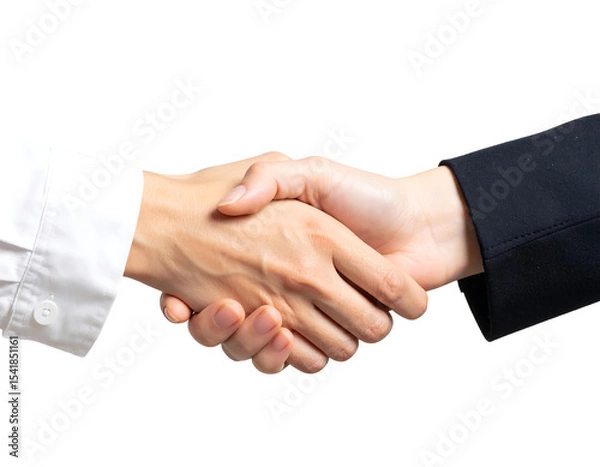 Fototapeta Business handshake signifies partnership and agreement