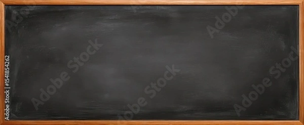 Fototapeta The empty blackboard in a classroom inviting creativity and learning experiences.
