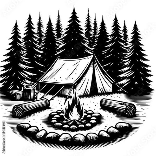 Obraz camping in the forest