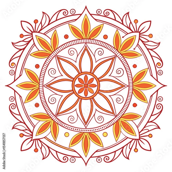 Fototapeta Detailed circular mandala art for meditation, yoga and mindfulness concepts