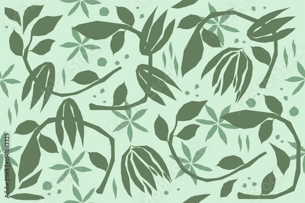Fototapeta abstract organic shapes pattern. floral print. botanical background. Seamless pattern. Minimalist boho style
