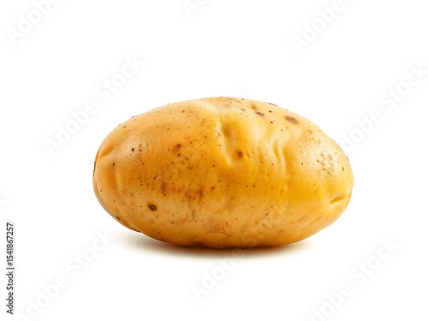 Fototapeta Roasted potato with golden brown skin, isolated on white, ideal for food or ingredient concepts. Generative AI