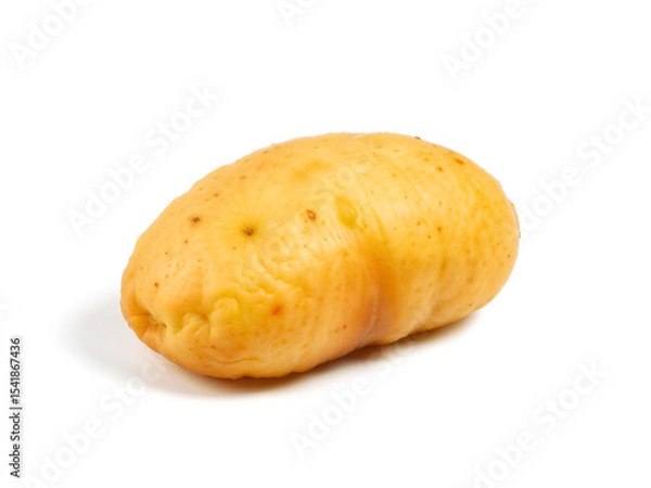 Fototapeta Roasted potato with golden brown skin, isolated on white, ideal for food or ingredient concepts. Generative AI
