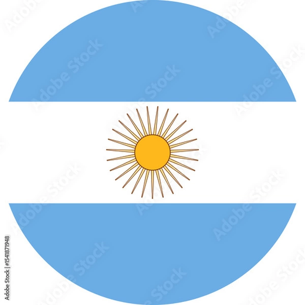 Obraz simple icon of the argentine flag in a round or circle shape