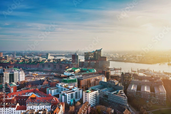 Obraz Hamburg, Niemcy. Widok z lotu ptaka.